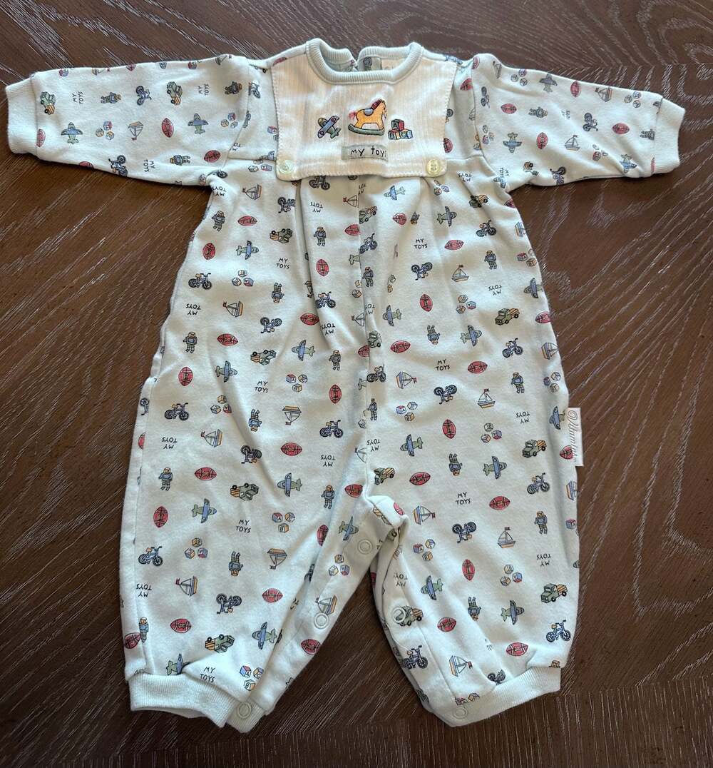 Vintage 2000 Vitamins Celebrity Baby Boy My Toys Footed Romper Sleep & Play 3-6
